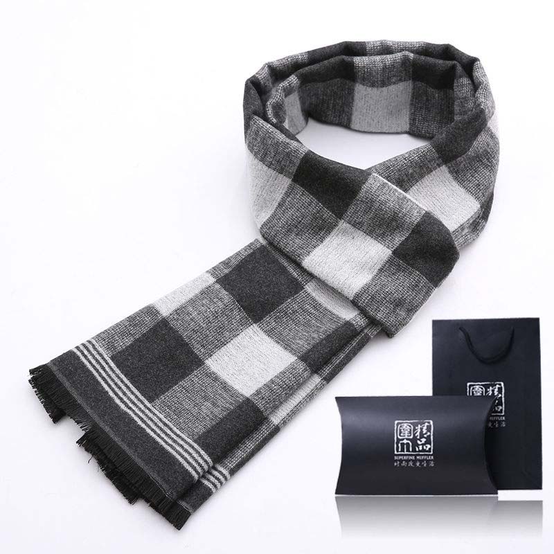 Autumn and Winter Men's Scarves Young Middle-aged Men Thick Warm Scarf