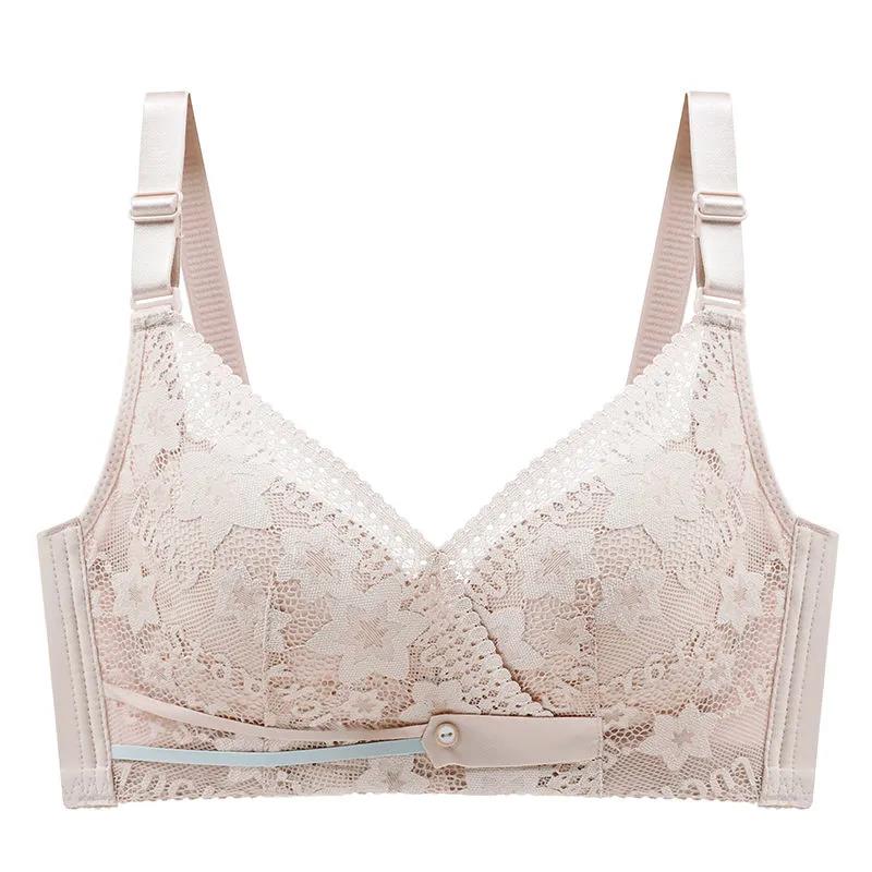 Summer Thin Sexy Lace Breathable Hole Cup Underwear Gathers Breasts Without Steel Ring Bra