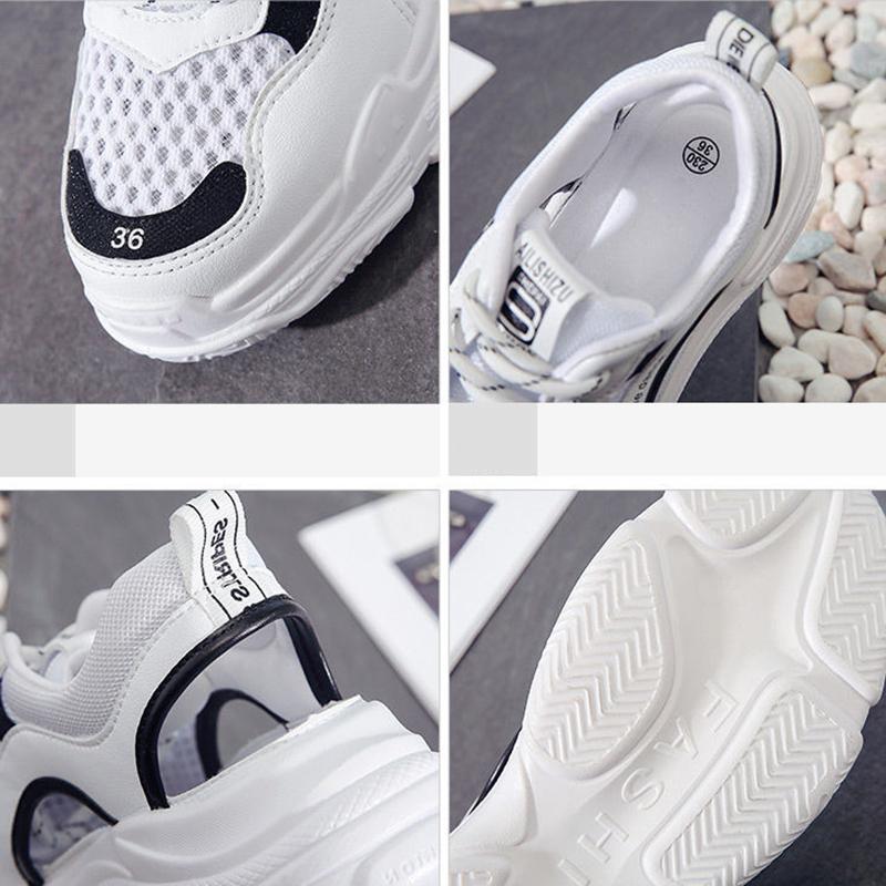 Shoes Women's Sandals White Sports Leisure Hollow All-match Outer Wear Women's Sports Sandals Non-slip Breathable Deodorant