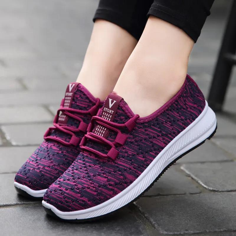 Non-Slip Casual Shoes Spring and Autumn Cloth Shoes Women's Breathable Sports Running Shoes