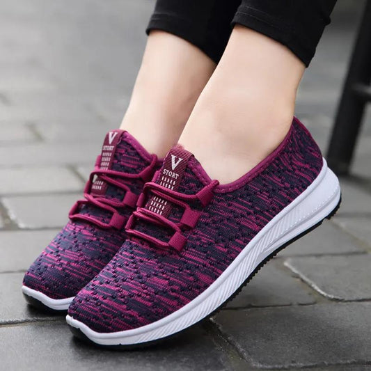 Non-Slip Casual Shoes Spring and Autumn Cloth Shoes Women's Breathable Sports Running Shoes