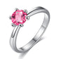 Simple fashion six claw simple zircon ring colorful European and American fashion handmade jewelry