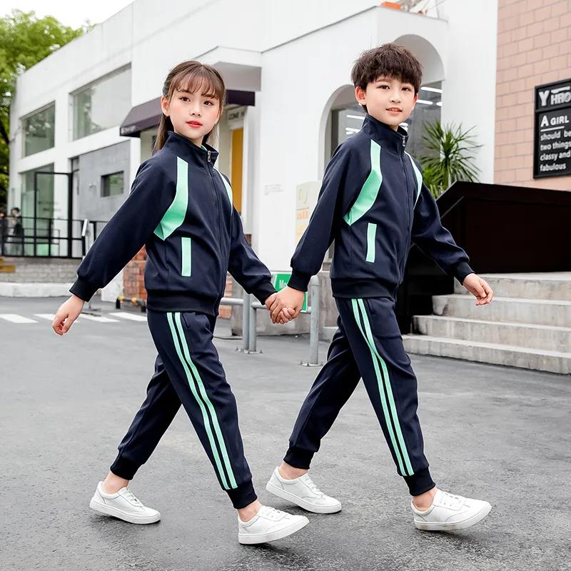 Spring and Autumn Children's School Uniforms Kindergarten Uniforms Primary School Uniforms Children's Class Uniforms, Sportswear Two-piece Suits