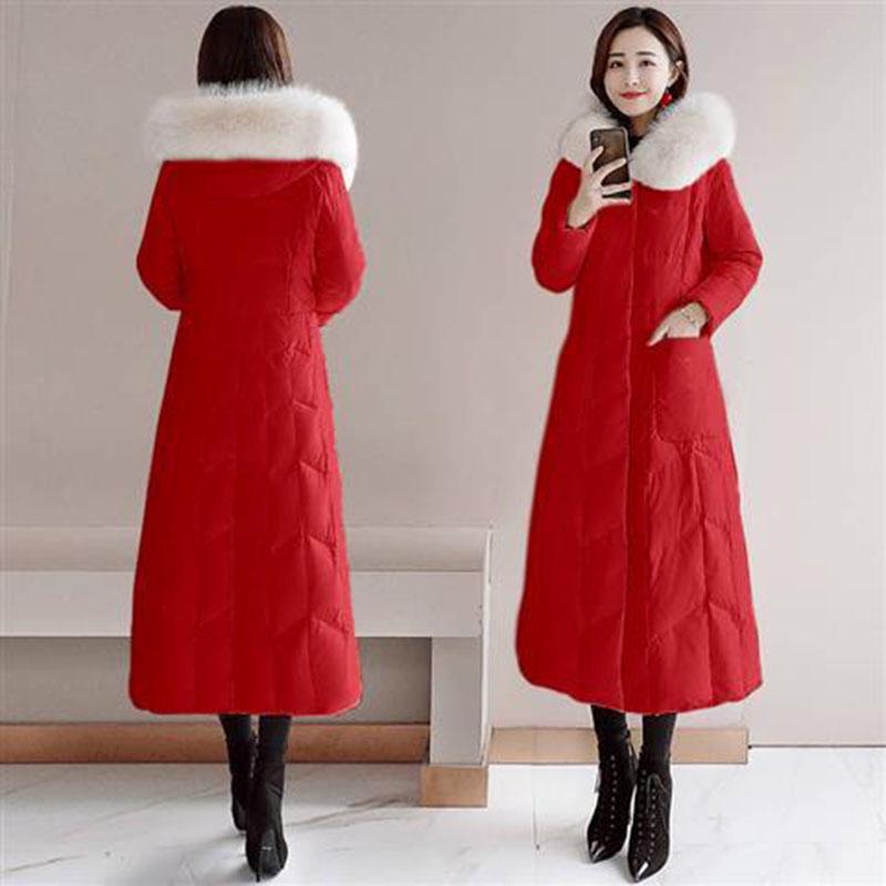 Winter Long Parkas Coat Women Warm Big Fur Collar Jacket Coats Casual Female Winter Outwear Parkas