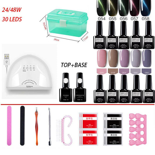 Gel Polish Nail Art Manicure Tools Kit UV LED Nail Lamp Dryer Nail Set Kit Gel Varnish Set
