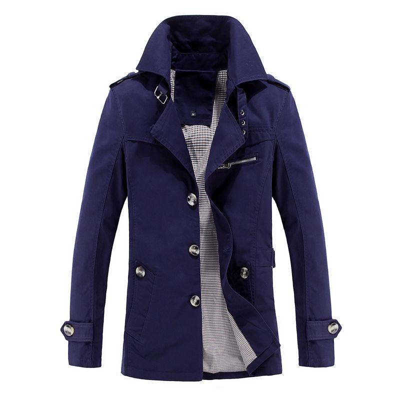 Men Jacket Coat Fashion Trench Coat Autumn Brand Casual Fit Overcoat Jacket Outerwear Male Jacket