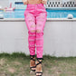 Women Spring Summer Long Jeans Vintage Slim High Waist Green Pink Ripped Streetwear Pencil Denim Pants
