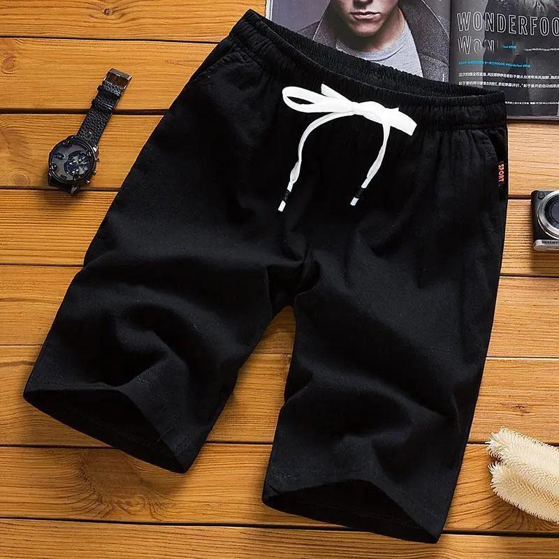 Men's Shorts Summer Outer Wear Cotton and Linen Five-point Pants Loose Casual All-match Breathable Plus Fertilizer Plus Size Linen Shorts