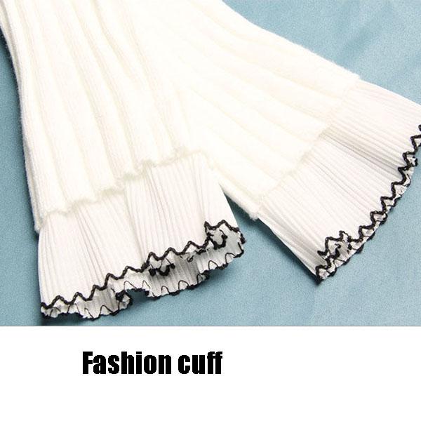 Women's Lace Collar High Neck Sweater Ladies Slim Sweet Letter Embroidery Knit Sweater Top Pullover Jumper Bottoming or Outwear