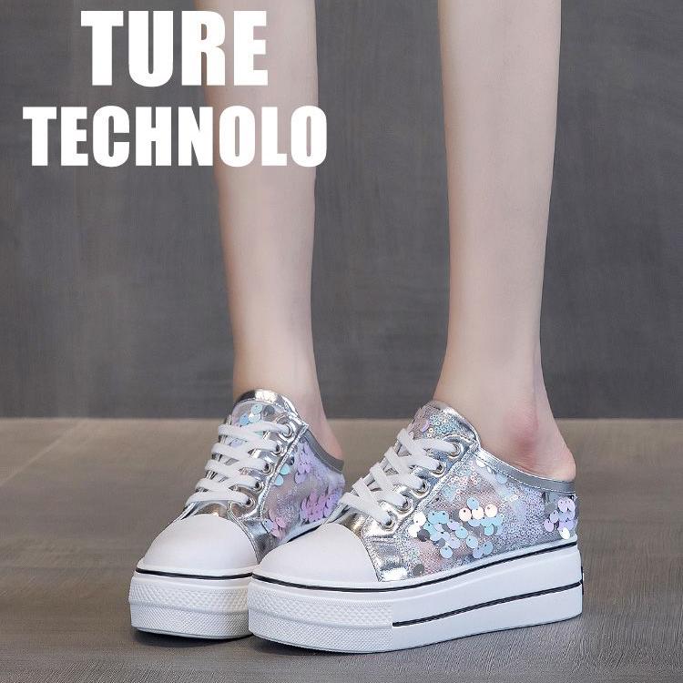 Women's Summer Slippers Fashion Sequins Shoes Ladies Slippers Super High Heels Woman Summer Shoes Slipper