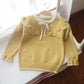 Girls Sweater Autumn and Winter New Sweater Baby Pullover Bottomed Shirt Children's Doll Collar Top