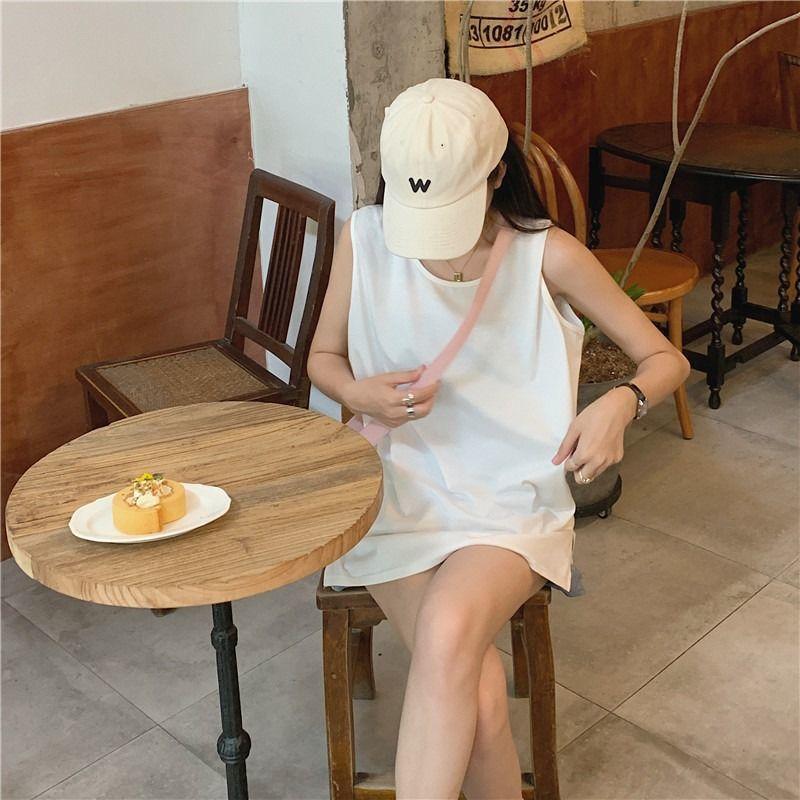 Japanese-style Split Vest Women's Summer Outer Wear Ins Sleeveless T-shirt Sports Inner Top Fitness Jogging Top