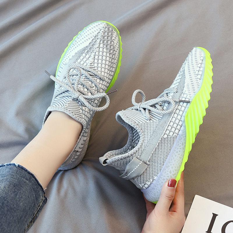 Coconut Shoes Terracotta Warriors Luminous Bottom Fly-woven Mesh Breathable Mesh Shoes Soft Sneakers
