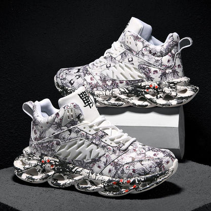 Shoes Men Sneakers Fashion Men Graffiti Sneakers Chunky Comfortable Casual Shoes Male Outdoor Walking Footwear Tenis Masculino