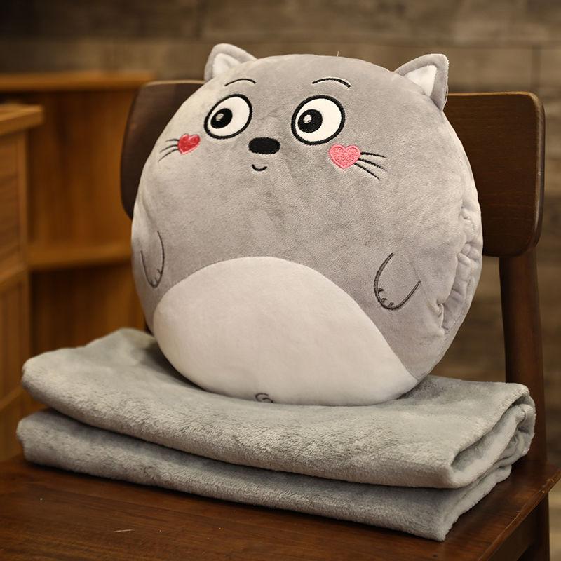 Office Cute Dolls Pillows Quilts Dual-use Pillows Multi-function Nap Pillows Coral Fleece Blankets  Back Cushions  Three-in-one