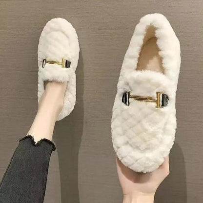 Autumn and Winter Women's Plush Shoes  Plus Velvet Cotton Shoes Short Plush Ankle Boots