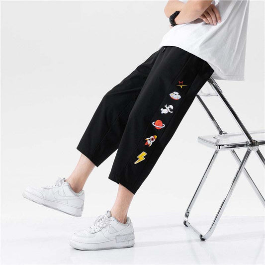 Cropped Pants Men's Trend Summer Casual Fun Printing Thin All-match Pants