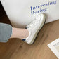 Women's Flat Bottom Shoes Spring Ins Small White Shoes High Street Student Shoes Casual All-match Shoes Ladies Skate Shoes