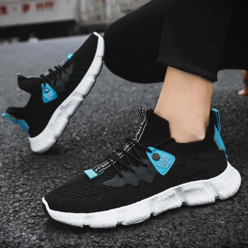 Men Sneakers Lightweight Fashion Casual Shoes Men Slip on Walking Socks Shoes Trainers Mesh Flat Homme Big Size