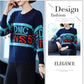 Autumn Winter Women's Printed Sweater Loose Large Size Jumper Long Sleeve Casual Round Neck Sweater Knitwear