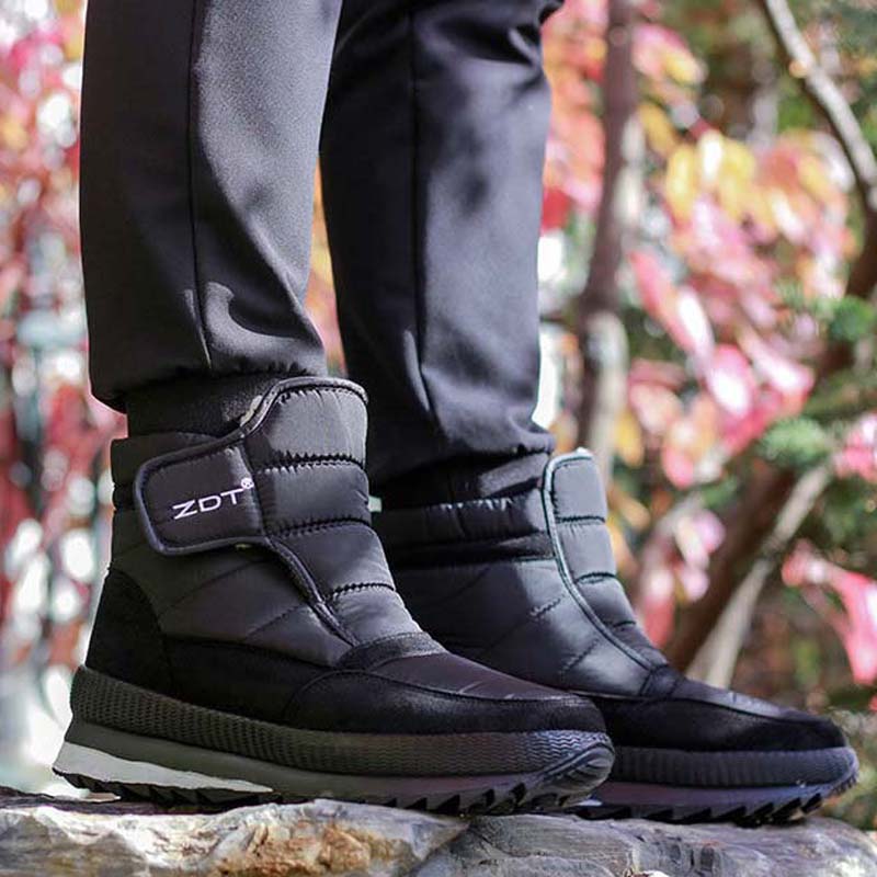 Men's High Tube Plus Velvet Cotton Shoes Anti-slip Warm Shoes Waterproof Warm Snow Boots Men's Cotton Boots