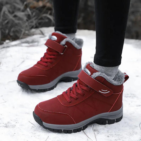 Elderly Shoes Cotton Shoes Winter Plus Velvet Waterproof Non-slip Thick Snow Boots Hiking Shoes Female