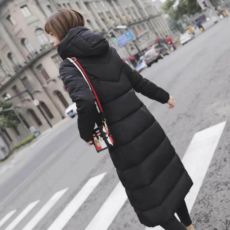 Women's Winter Cotton-padded Jacket Long Section Over The Knee Thick Slim-fitting Warm Cotton-padded Jacket