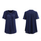 Large Size Short-sleeved Top Women's Round Neck Fungus Edge Collar Loose Thin Shirt Solid Color Chiffon Shirts Button Up Casual All Match Blouses Top