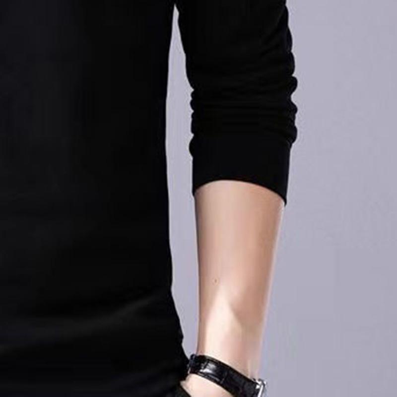Spring and Autumn Long-sleeved T-shirt Men's Underwear Men's Bottoming Shirt Men's T-shirt Autumn Clothes Black and White Men's Clothing Men's
