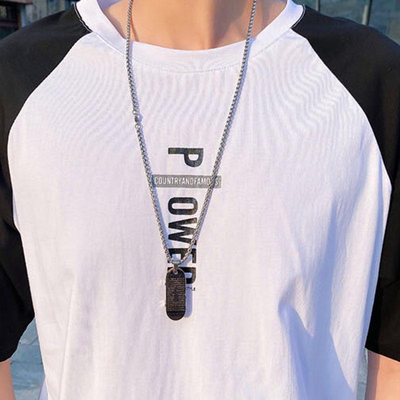 Pure Cotton Short-sleeved T-shirt Loose Men's Round Neck Teenager Korean Trend Men's Five-point Sleeve Top Clothes
