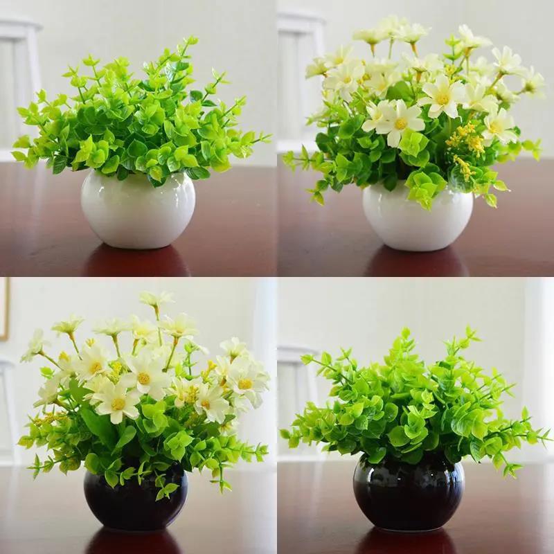 Simulation Green Plants Small Potted Landscape Home Living Room Furnishings Desk Mini Decorative Fake Flowers Plastic Fake Plants Milan