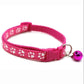 Dog Cat Collar Small and Medium-sized Dog Teddy Adjustable Pet Leash Collar Cute Paw Printing Bell Collar Solid Nylon Collar Dogs Cats Neck Decor