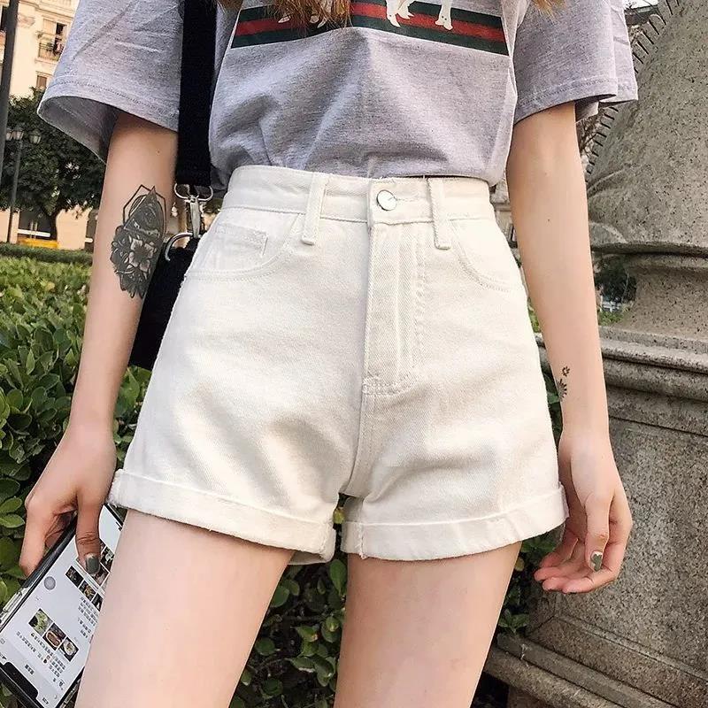 Large Size Denim Running Shorts Summer Fashion Sport Loose Women Shorts