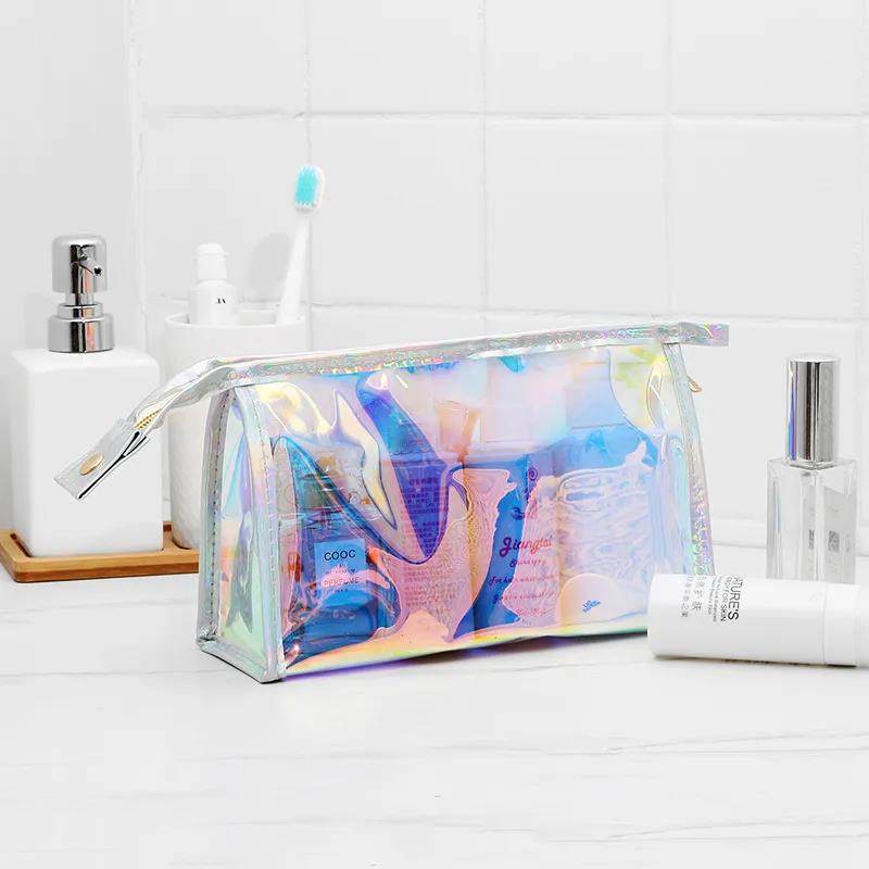 Laser Transparent Jelly Cosmetic Bag Large Capacity Cute Portable Waterproof Toiletry Bag