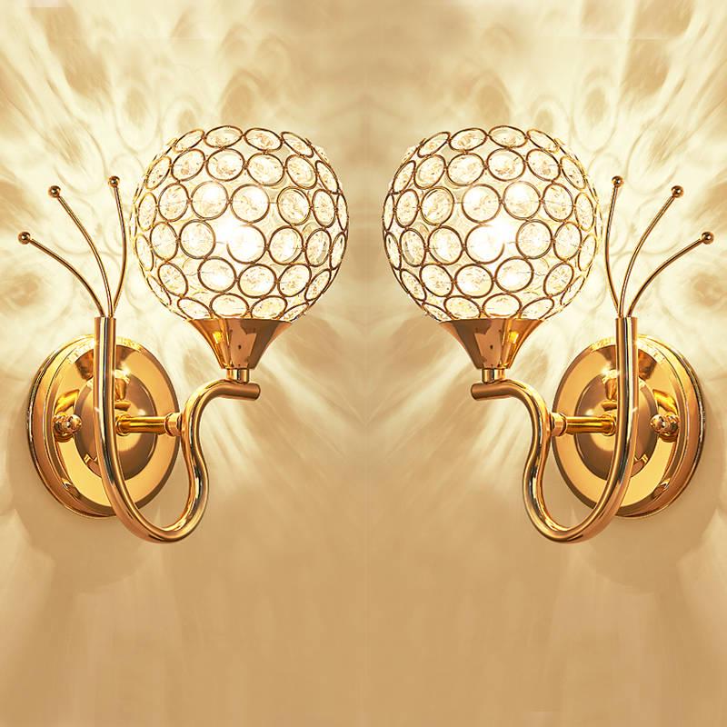 Wall Sconce Crystal Wall Light Simple Creative Bedroom Bedside Wall Lamp Crystal Lights Home Ligting