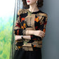 Autumn and Winter Vintage Letter Printing Cashmere Sweater Women's Knitted Bottoming Sweater Loose O-Neck High-end Sweater Warm Knit Jumper