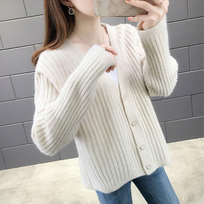Autumn Short Knit Cardigan Sweater Ladies Sweater Loose All-match Small Fragrance Top