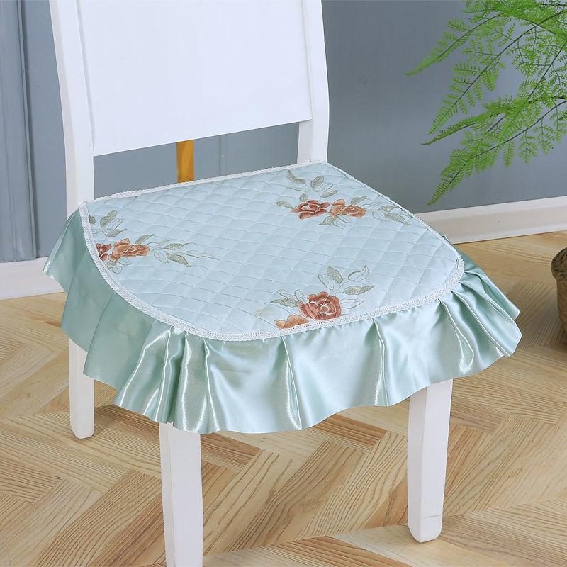 Printed Lace Side Dining Table and Chair Cushion Four Seasons Universal Non-slip Stool Seat Cushion with Laces Home Decoration