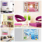 Creative simulation stereo wall stickers room decorative fake window scenery lavender wallpaper