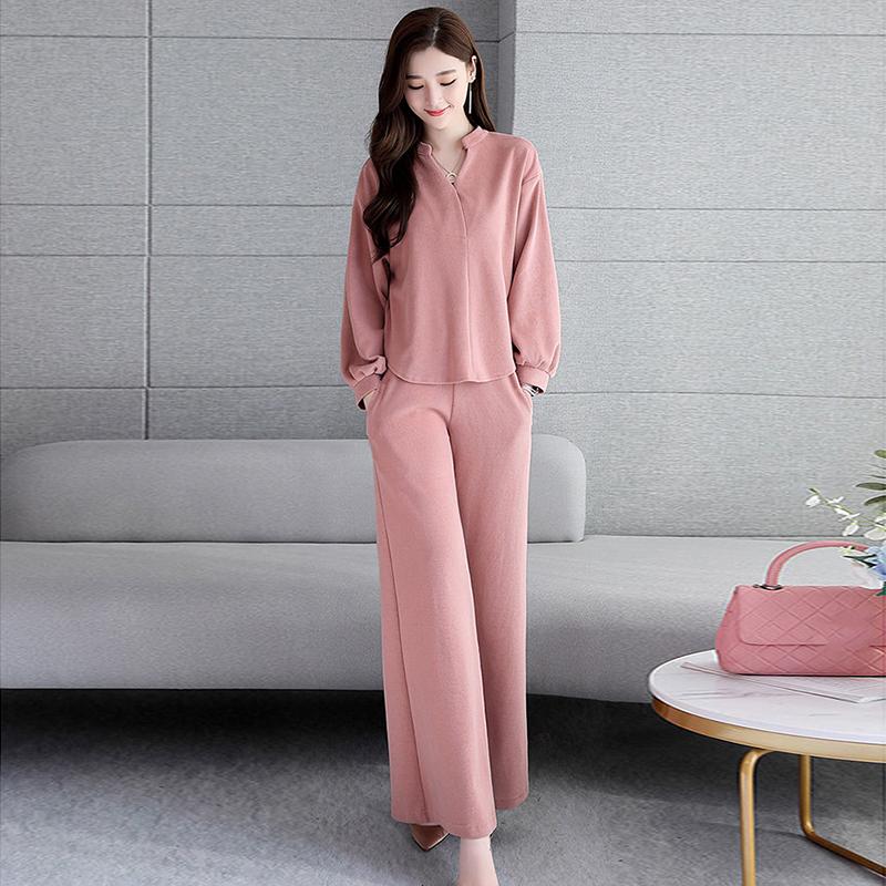 Wide-leg Pants Suit Women's 2021 Spring and Autumn Women's Women's Thin Two-piece Suit