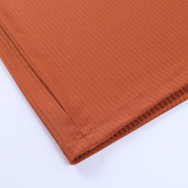 Low-cut Solid Color Sexy Knitted Tight-fitting Dress Standard Size High Elasticity V-neck Button Sleeveless Dress Summer Vest Hip Skirt