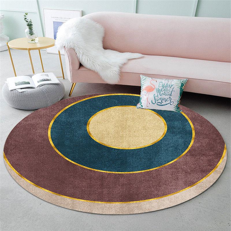 Round Carpet for Living Room  Non-slip Mat Kids Bedroom Computer Chair Upholstery Area Rug Mats