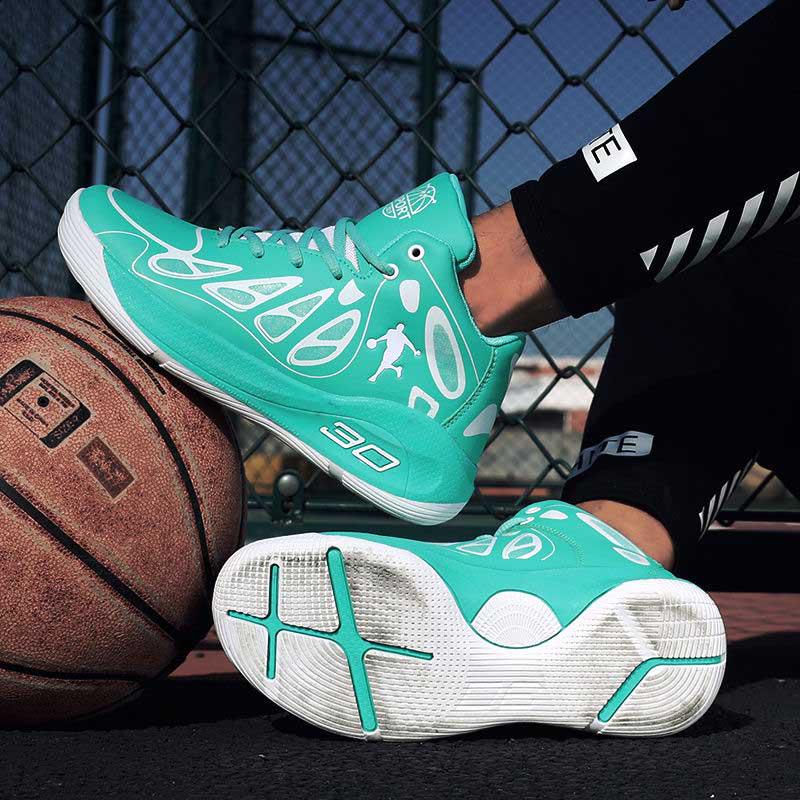 Men Leather Sneakers High-top Wear-resistant Basketball Shoes Deodorant Comfortable Running Shoes