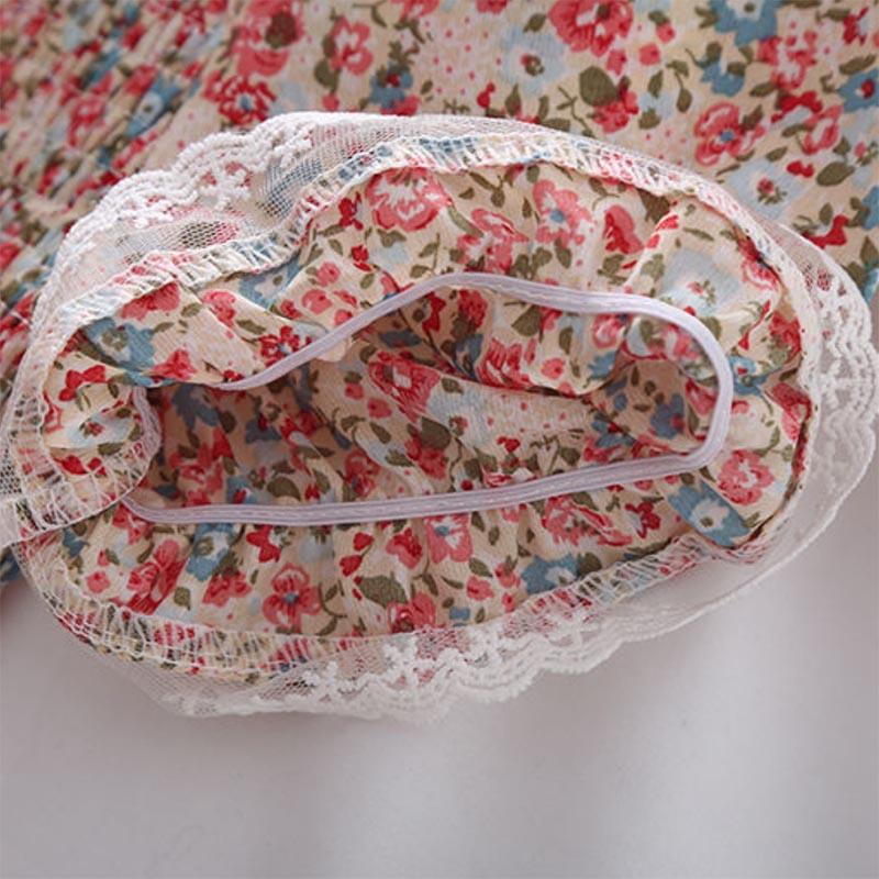 Puff Sleeve Retro Shirt French Square Collar Floral Short Sleeve Waist Thin Chiffon Shirt