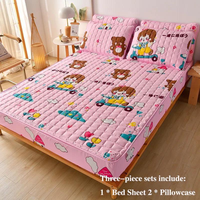 Bed Sheet Thick Bed Cover Three-piece Field Windmover Bed Sheet Pillow Sleeve Mat Mattm Sleeve Protective Cover