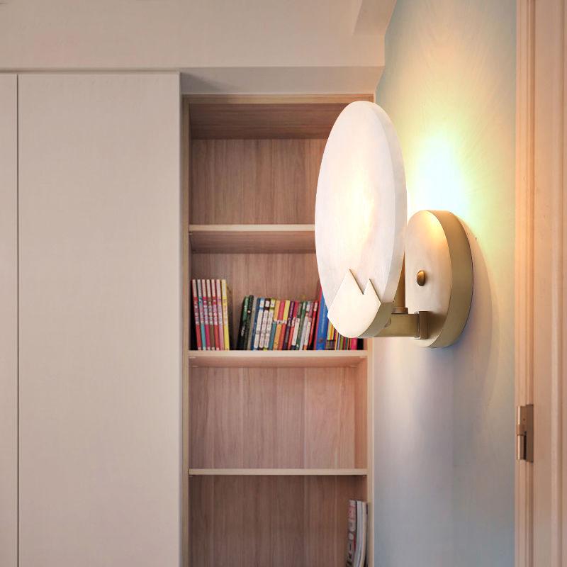 Copper wall lamp post modern light luxury living room study bedroom bedside wall lamp aisle lamp