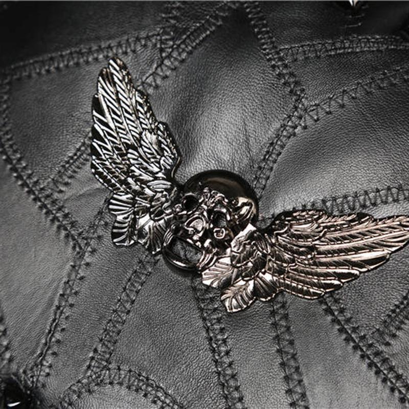 Business Briefcase Men Black Rivets Large Capacity Anti-theft Shoulder Crossbody Mobile Phone Bag