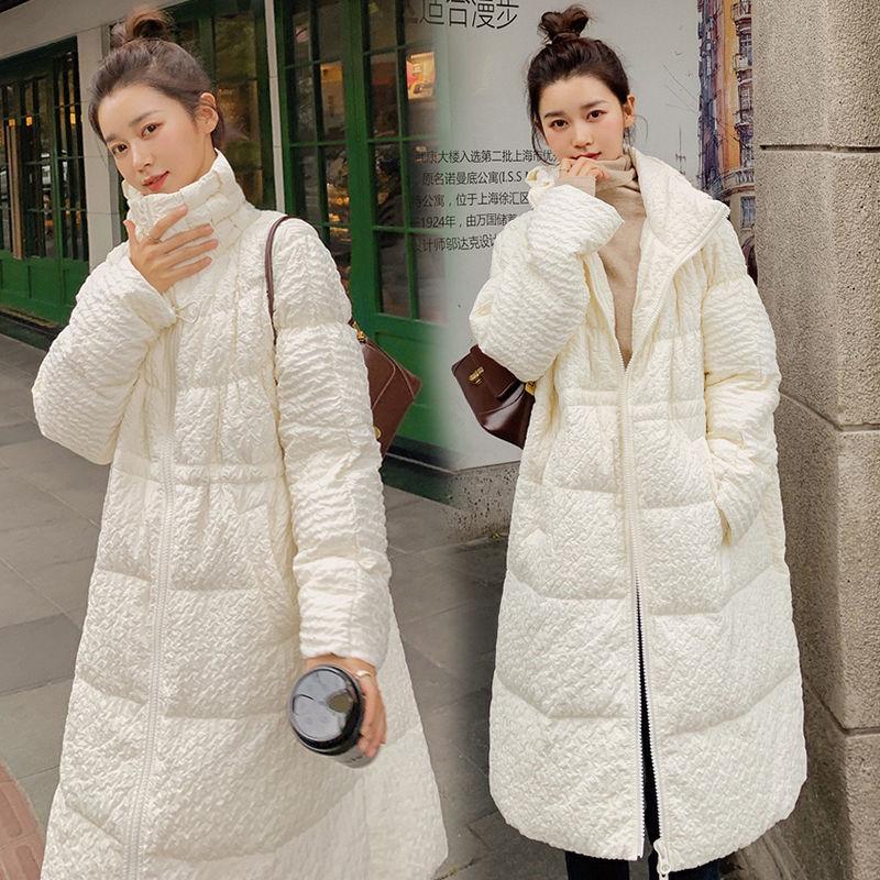 Fashionable Down Padded Jacket Women Mid-length Over-knee Winter Waist Padded Jacket Thick Warm and Comfortable Jacket