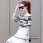 Pofulove S-2XL Women Vintage Off-shoulder A-line Dress Slim Single-neck Mid-length Dress Beach Dress