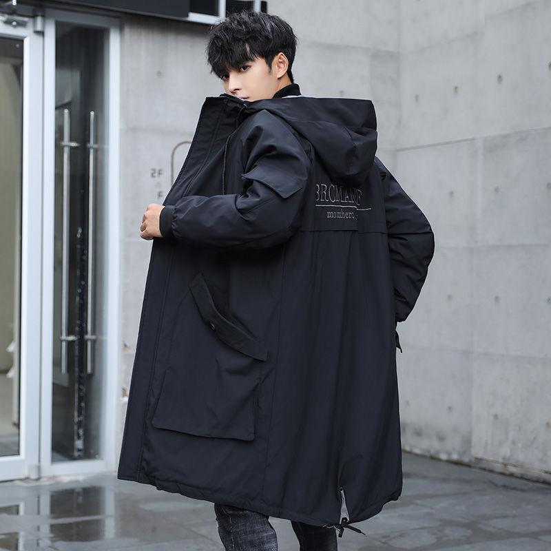 Autumn and Winter Men's Jacket Coat Fashion Trend Mid-length Windbreaker Young Student Men's Shirt